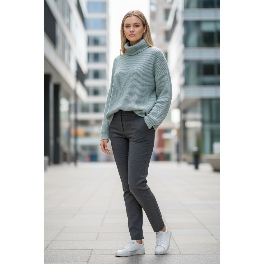 Fisherman Out of Ireland Seafoam Baby Alpaca Merino Turtleneck Sweater Small